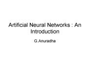 Artificial Neural Networks : An Introduction
