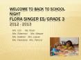 Welcome To Back To School Night Flora Singer ES/Grade 3  2012 - 2013 PowerPoint PPT Presentation