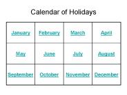 Calendar of Holidays