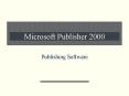 Microsoft Publisher 2000 PowerPoint PPT Presentation