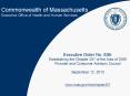Executive Order No. 536:  Establishing the Chapter 257 of the Acts of 2008 Provider and Consumer Advisory Council September 12, 2013  www.mass.gov/hhs/chapter257 PowerPoint PPT Presentation