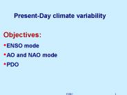 Present-Day climate variability