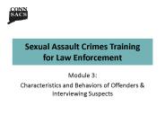 Sexual Assault Crimes Training for Law Enforcement