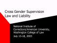 Cross Gender Supervision Law and Liability PowerPoint PPT Presentation