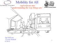 Mobility for All explorations into 