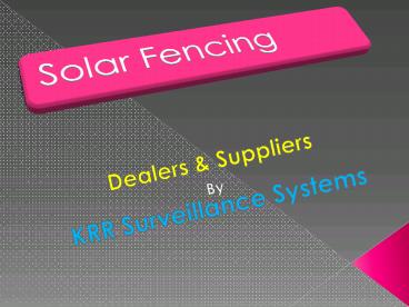 Solar Fencing Dealers in Vijayawada