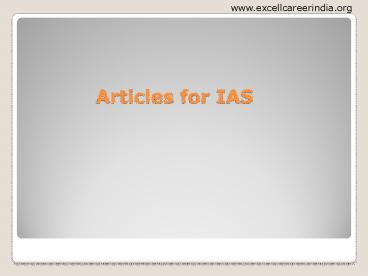 Articles for IAS
