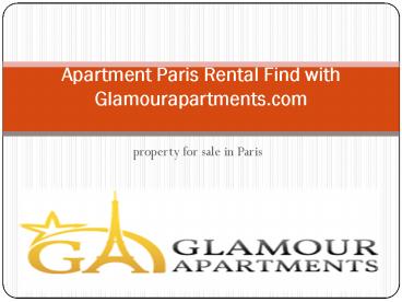 Apartment Paris Rental Find with Glamourapartments.com