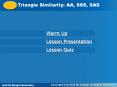 Triangle Similarity: AA, SSS, SAS PowerPoint PPT Presentation