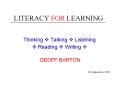 LITERACY FOR LEARNING PowerPoint PPT Presentation