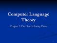 Computer Language Theory PowerPoint PPT Presentation