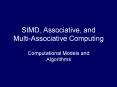 SIMD, Associative, and Multi-Associative Computing PowerPoint PPT Presentation