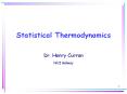 Statistical Thermodynamics PowerPoint PPT Presentation