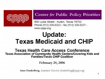 Update: Texas Medicaid and CHIP