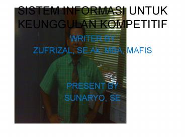 SISTEM INFORMASI UNTUK KEUNGGULAN KOMPETITIF