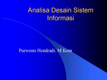 Analisa Desain Sistem Informasi