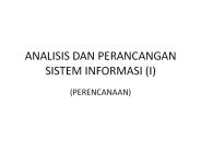 ANALISIS DAN PERANCANGAN SISTEM INFORMASI (I)