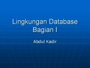 Lingkungan Database Bagian I