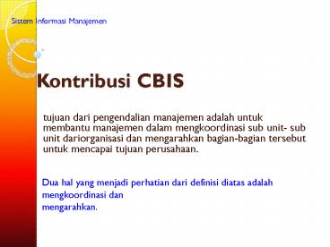 Kontribusi CBIS