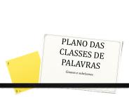 PLANO DAS CLASSES DE PALAVRAS