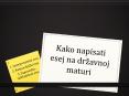 Kako napisati esej na dr PowerPoint PPT Presentation