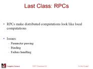 Last Class: RPCs