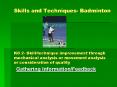 Skills and Techniques- Badminton    KC 2- Skill/technique improvement through mechanical analysis or movement analysis or consideration of quality PowerPoint PPT Presentation
