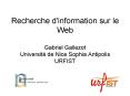 Recherche d'information sur le Web Gabriel Gallezot Universit PowerPoint PPT Presentation