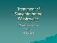 Treatment of Slaughterhouse Wastewater PowerPoint PPT Presentation