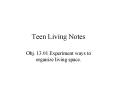 Teen Living Notes PowerPoint PPT Presentation