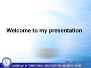 Welcome to my presentation