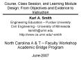 Course, Class Session, and Learning Module Design: From Objectives and Evidence to Instruction PowerPoint PPT Presentation
