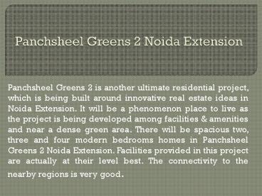 Panchsheel Greens 2
