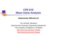 CPE 619 Mean-Value Analysis