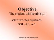 solve two-step equations.