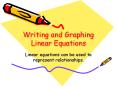 Writing and Graphing Linear Equations PowerPoint PPT Presentation