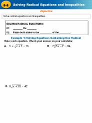 Solve radical equations and inequalities.