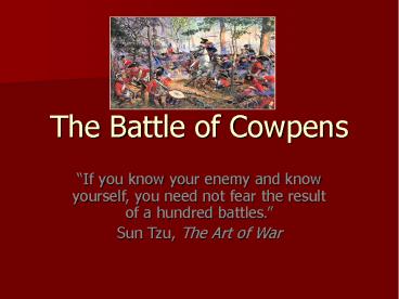 The Battle of Cowpens