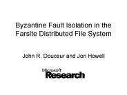 Byzantine Fault Isolation in the Farsite Distributed File System