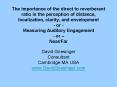The importance of the direct to reverberant ratio in the perception of distance, localization, clarity, and envelopment - or - Measuring Auditory Engagement - or  PowerPoint PPT Presentation