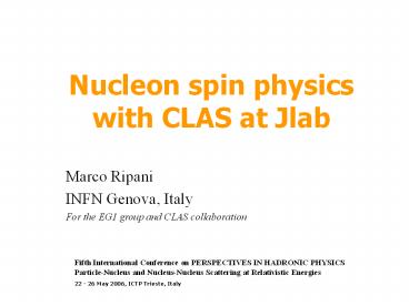 Nucleon spin physics with CLAS at Jlab