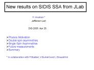 New results on SIDIS SSA from JLab