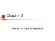 Motion in One Dimension