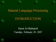 Natural Language Processing INTRODUCTION PowerPoint PPT Presentation