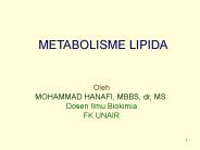 METABOLISME LIPIDA