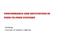 PERFORMANCE AND REPUTATION IN PowerPoint PPT Presentation