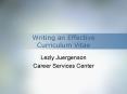 Writing an Effective Curriculum Vitae PowerPoint PPT Presentation