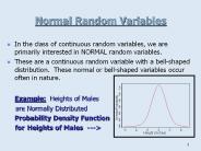 Normal Random Variables