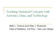 Teaching Statistical Concepts with Activities, Data, and Technology
