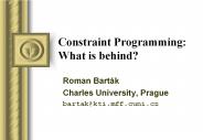Constraint Programming: What is behind?